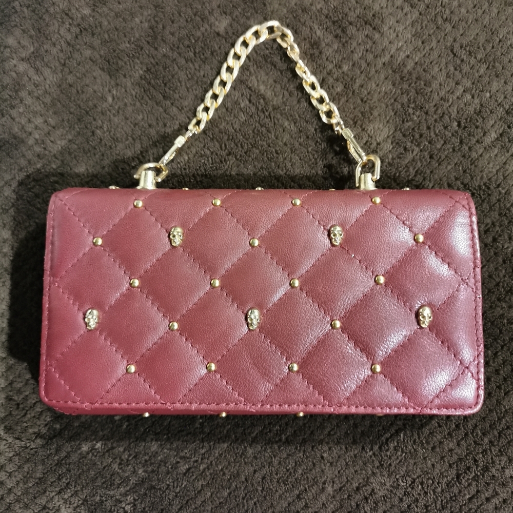 Skull Studded Wallet On A Chain EUC #225